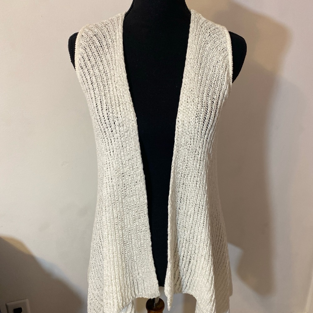 Lilly Pulitzer XS Kingston Ivory Open Front Lightweight Sweater Cardigan
